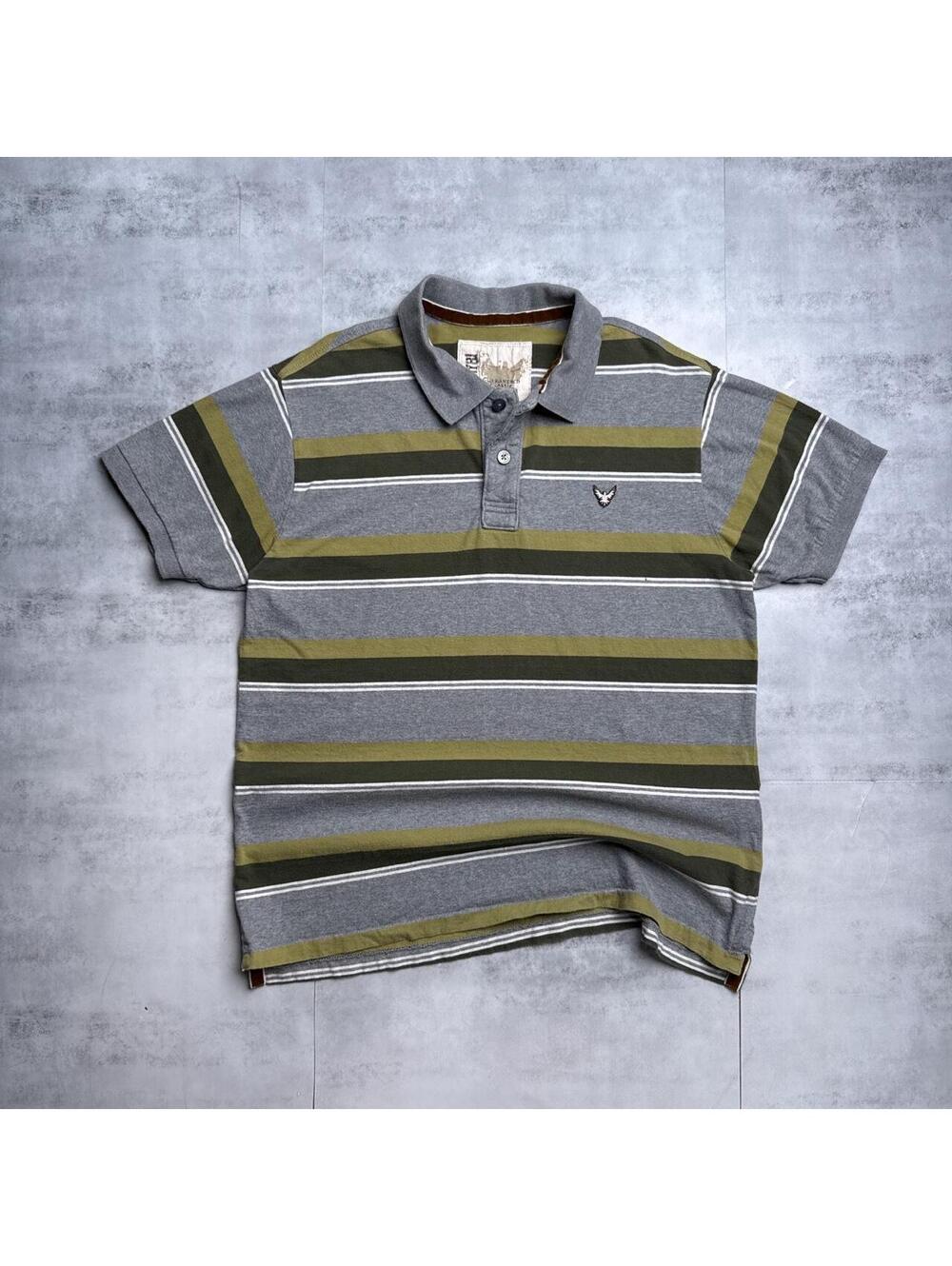 Y2K Company 81 00s grey striped polo shirt